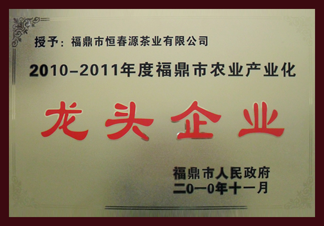 2010年至今福鼎市农业产业化龙头企业